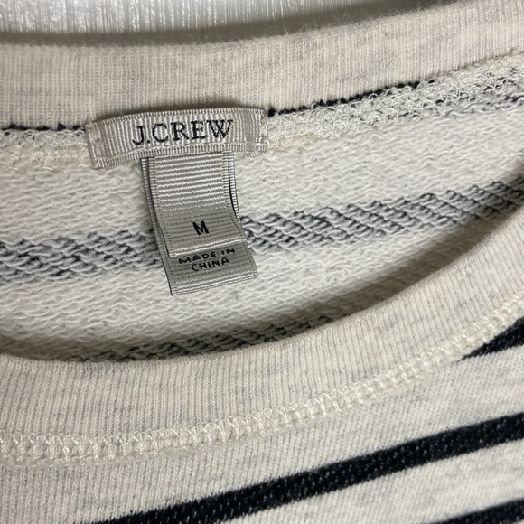 J Crew Cheers Black and White Stripe Blue Lettering Size M Cotton blend - Picture 5 of 7